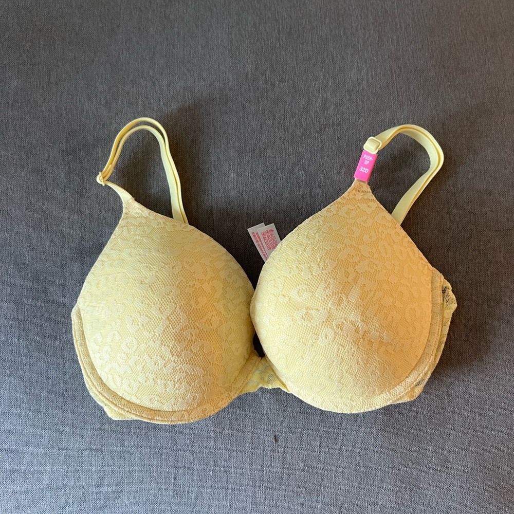PINK Victoria's Secret Yellow Lace Bra